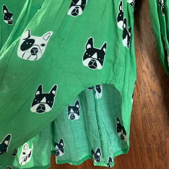 Maeve Green Blouse with Dog Print - Picture 6 of 12